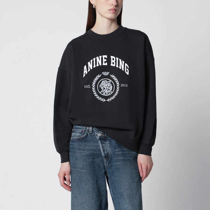 ANINE BING - Miles Collegiate cotton sweatshirt vintage black