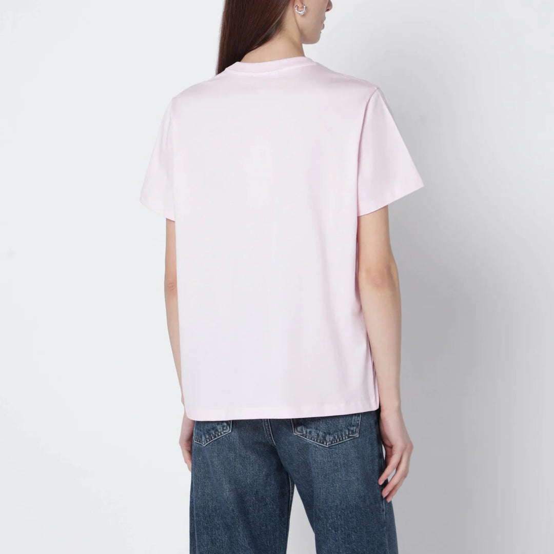 GANNI - Light pink T-shirt with logo print