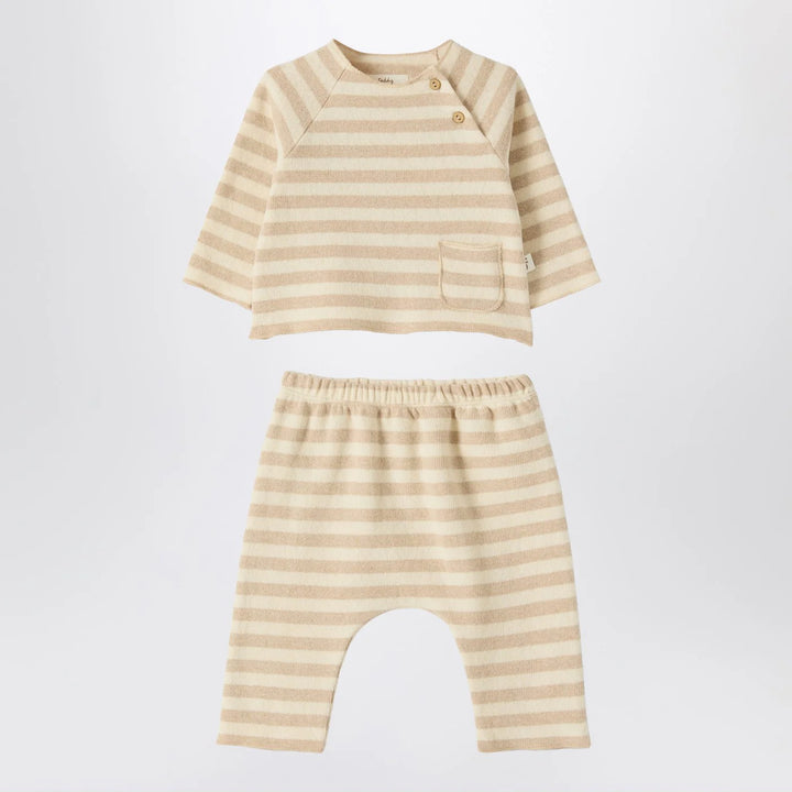 Teddy &amp; Minou - Two-piece beige striped knit set