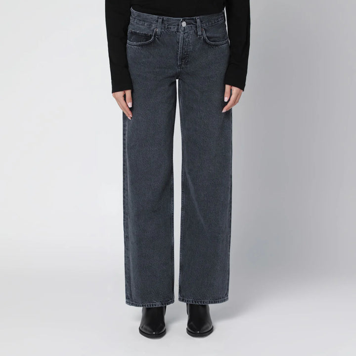 AGOLDE - Black faded-effect jeans