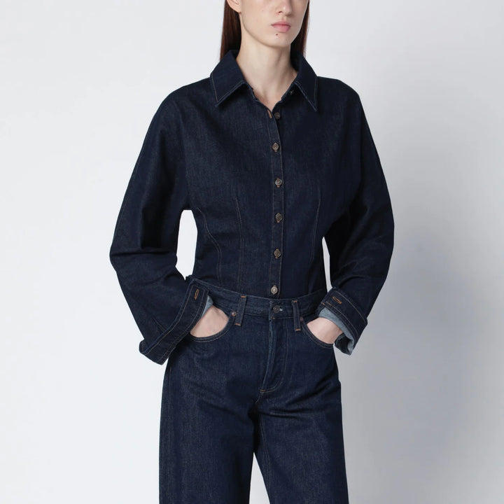 AGOLDE - Dark indigo denim shirt
