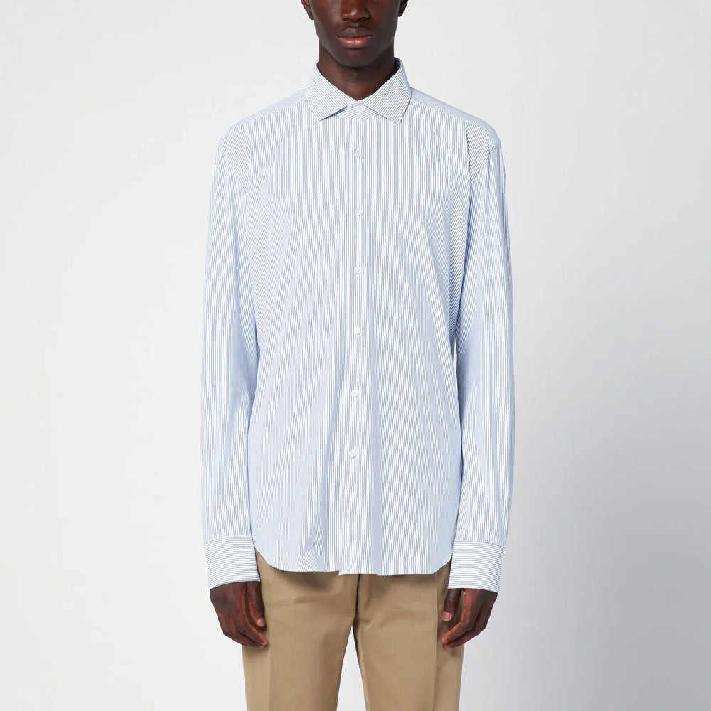 XACUS - Striped blue poplin Active shirt Brand Shirts & Tops 43