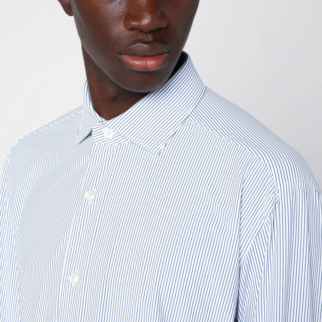 XACUS - Striped blue poplin Active shirt