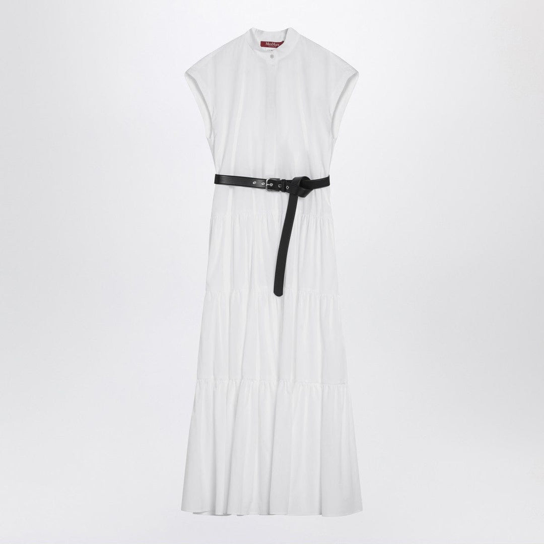 Dresses 44 Max Mara Studio White cotton shirt dress with ruffles Brand