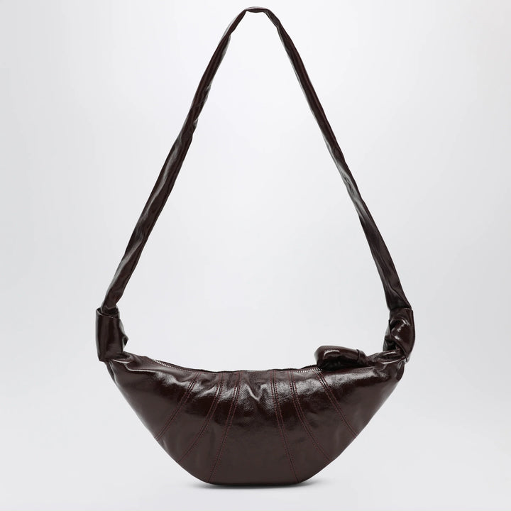 LEMAIRE - Small Croissant bag in brown coated cotton