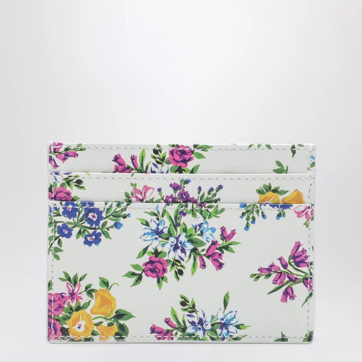 Dolce&amp;Gabbana - Printed calfskin leather card holder in off-white floral