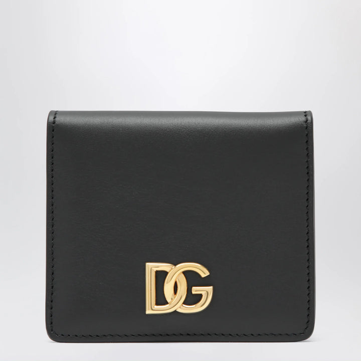 Dolce&amp;Gabbana - Black leather wallet with DG logo