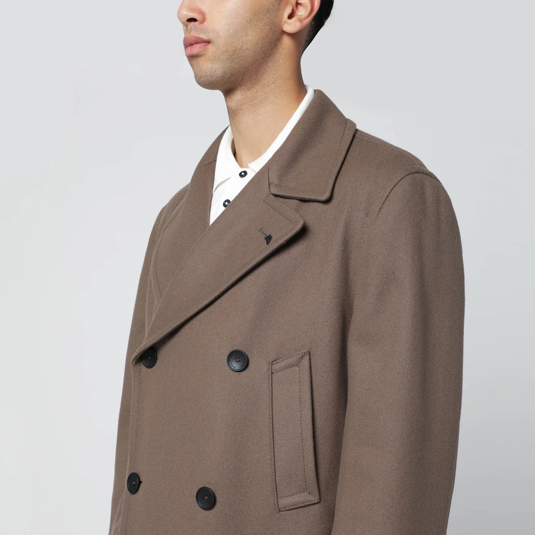 Tagliatore - Taupe double-breasted wool-blend coat