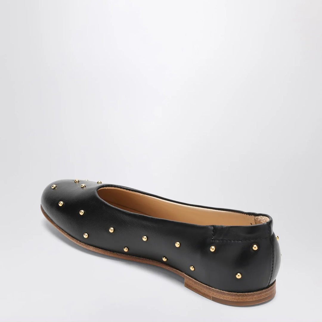 Black ballet flats with small studs