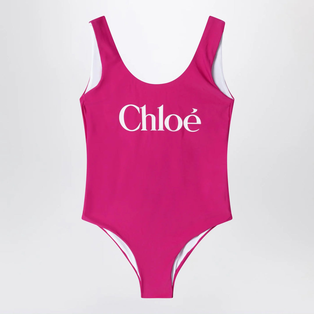 Chloé - Fuchsia swimsuit with logo