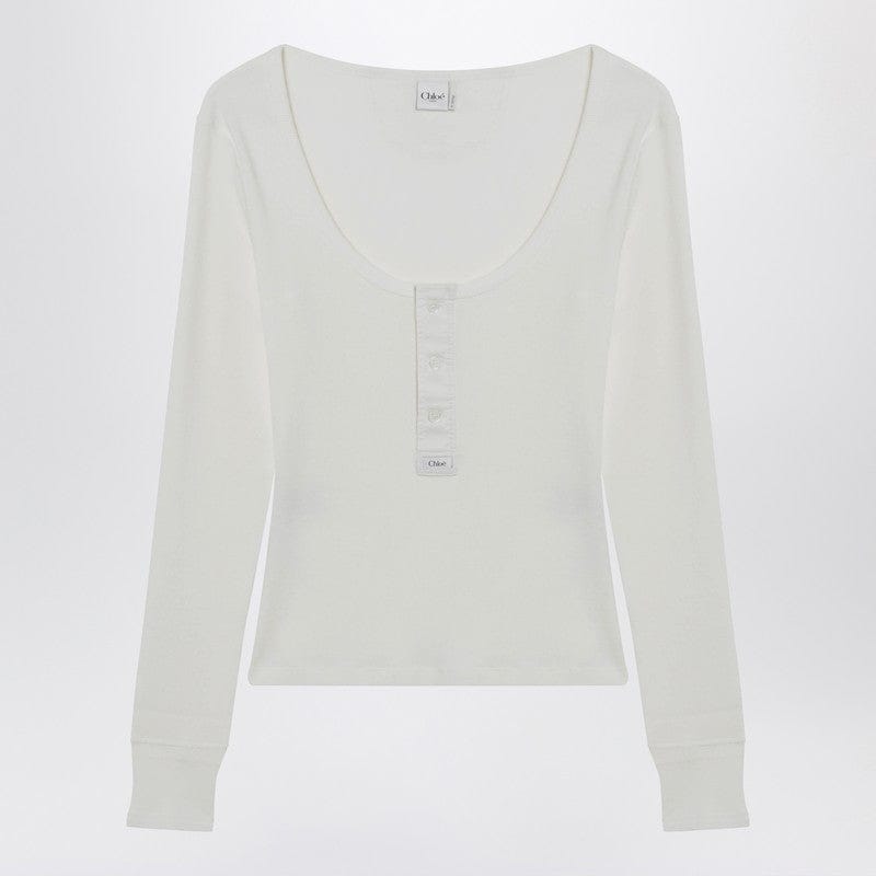 Shirts & Tops Chloé - White Henley cotton jersey top - M Brand