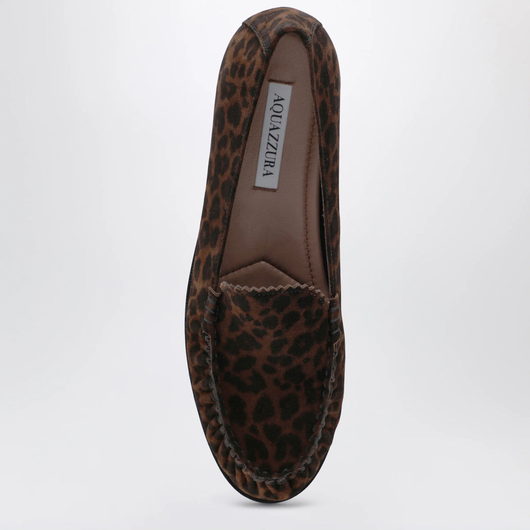 Aquazzura - Leopard-print suede loafers