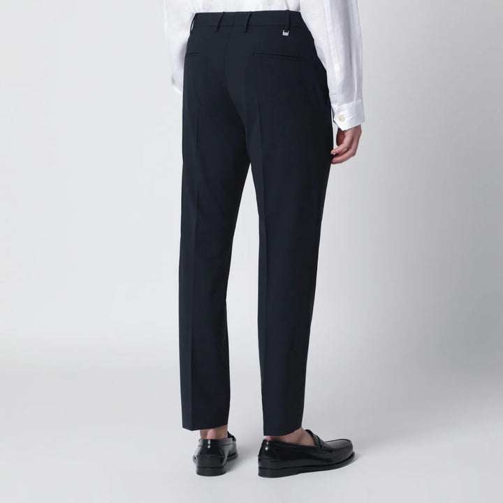 PT Torino - Navy blue wool-blend trousers