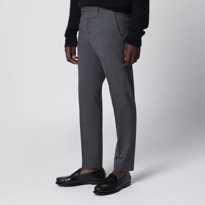PT Torino - Dieci trousers in anthracite grey wool blend