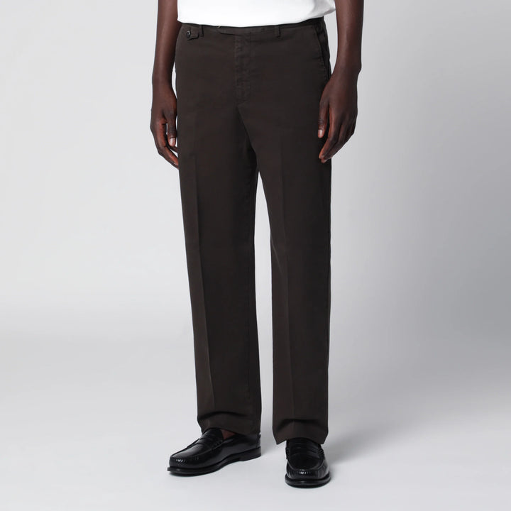 PT Torino - Dark Brown Cotton Trousers