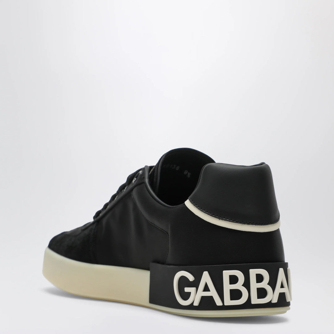 Dolce&amp;Gabbana - Portofino panelled sneakers in black leather