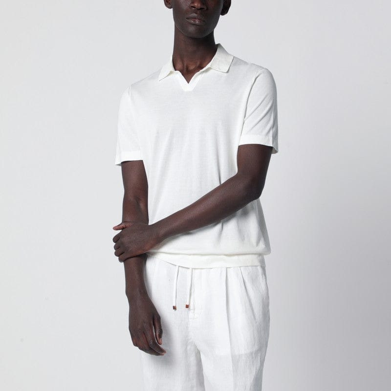 Shirts & Tops Drumohr - Milk-white cotton knit polo - 50 IT Brand
