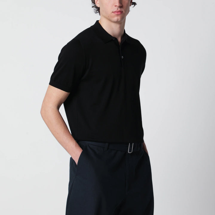 Drumohr - Black polo shirt in cotton