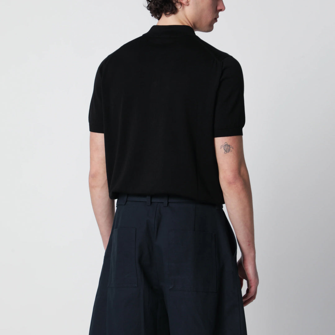 Drumohr - Black polo shirt in cotton