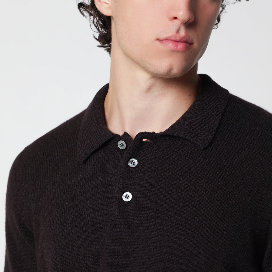Drumohr - Brown wool polo sweater