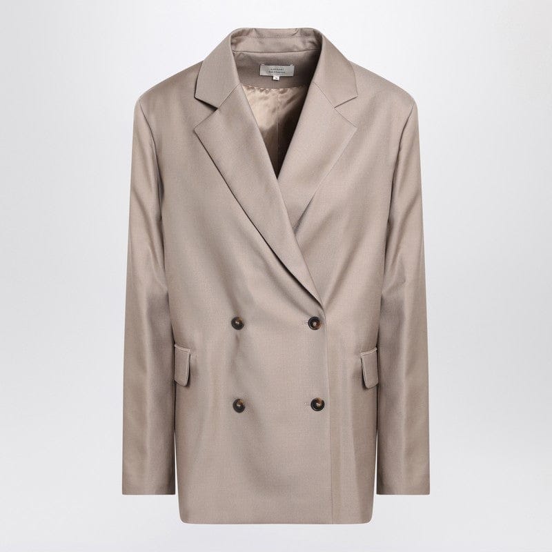 Coats & Jackets LouLou De Saison - Double-breasted wool jacket in taupe color - 36 FR Brand