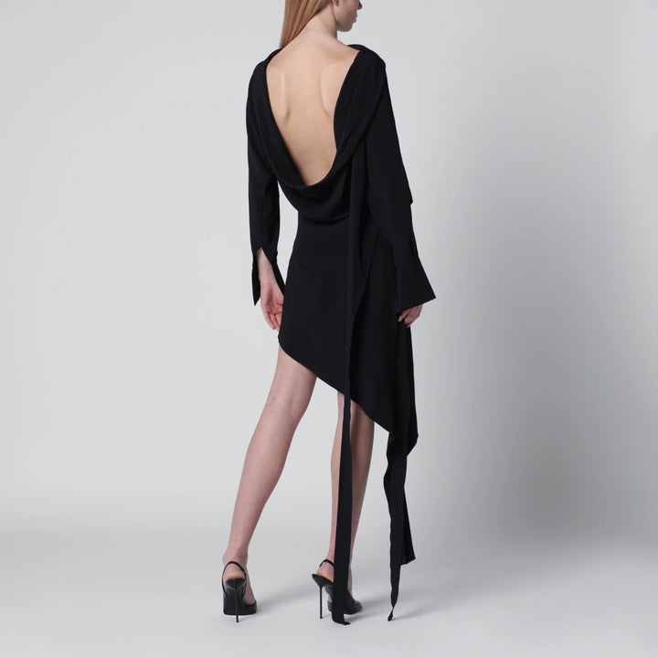 Francesco Murano - Black asymmetric silk-blend dress