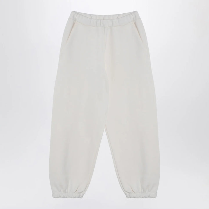 Douuod - Ivory cotton-blend jogging trousers