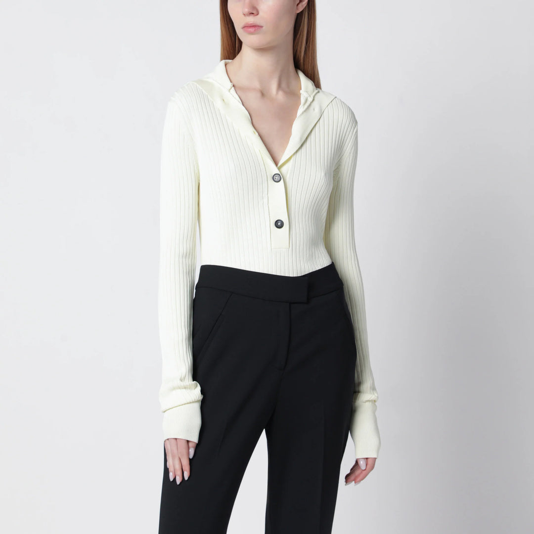Entire Studios - White high-neck Henley top