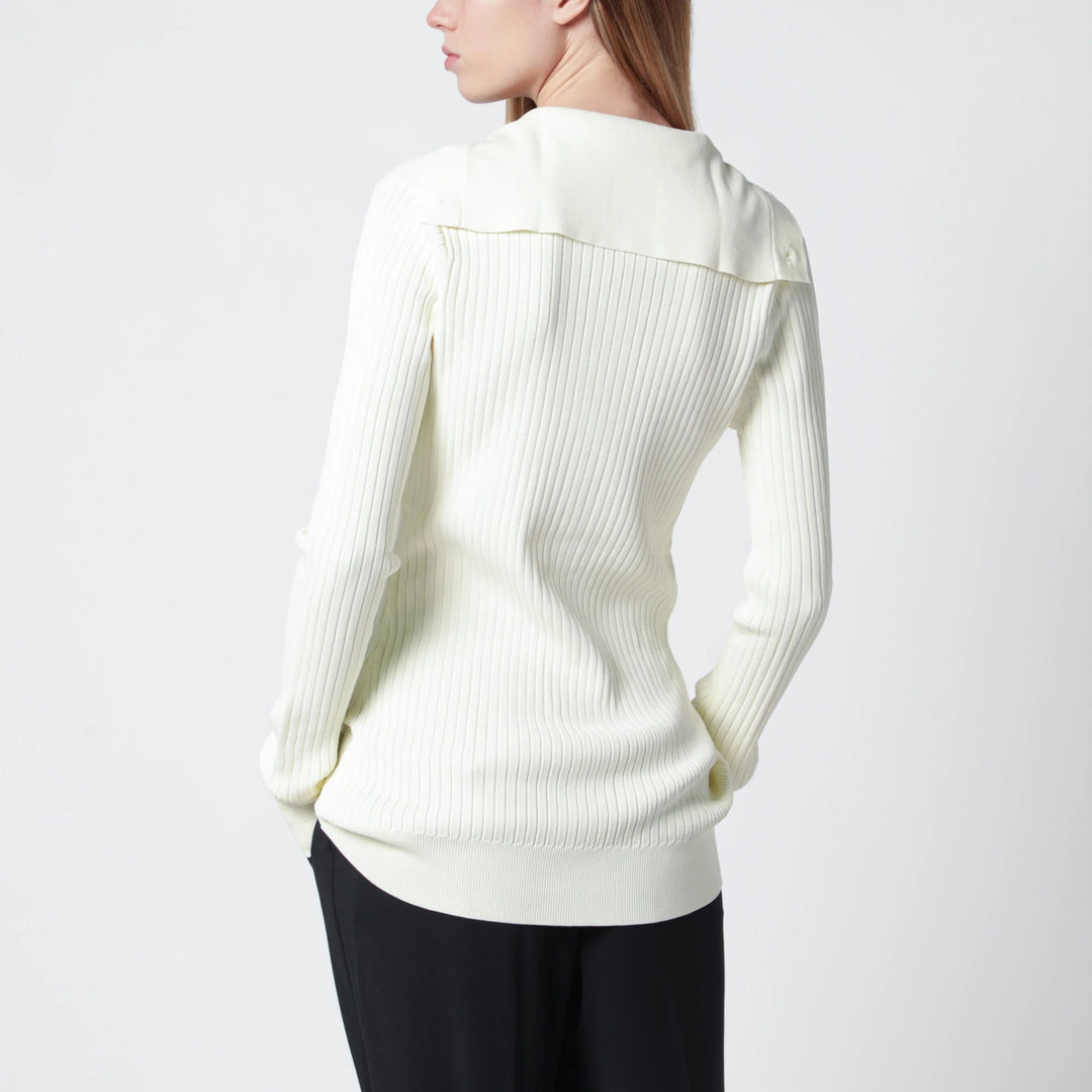 Entire Studios - White high-neck Henley top