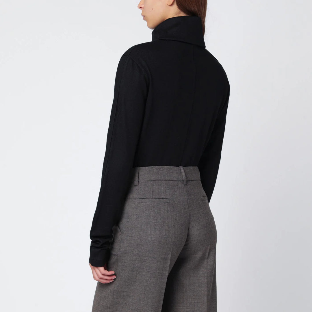 Entire Studios - Black wool zip-collar top