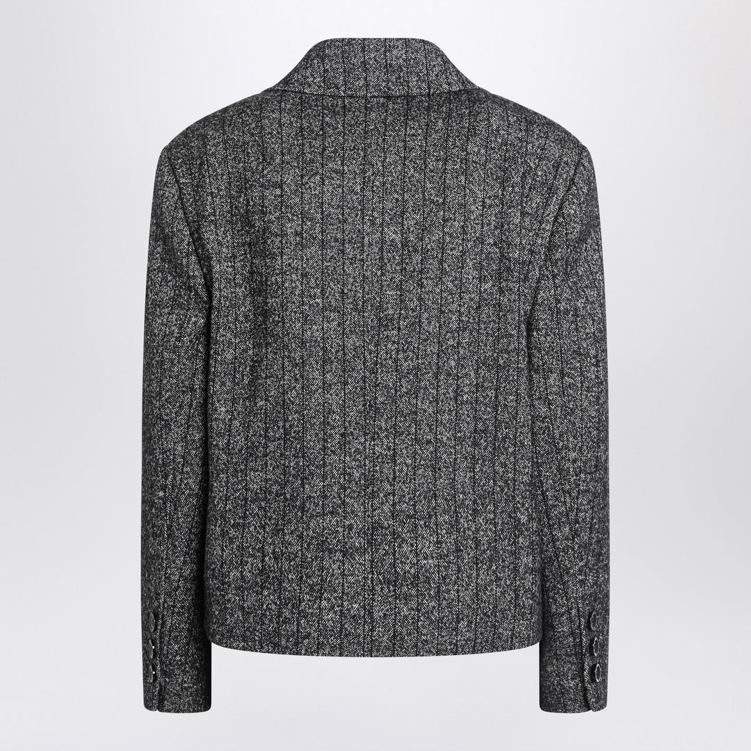 Dolce&amp;Gabbana - Dark grey short oversized striped jacket