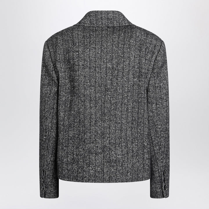 Dolce&amp;Gabbana - Dark grey short oversized striped jacket