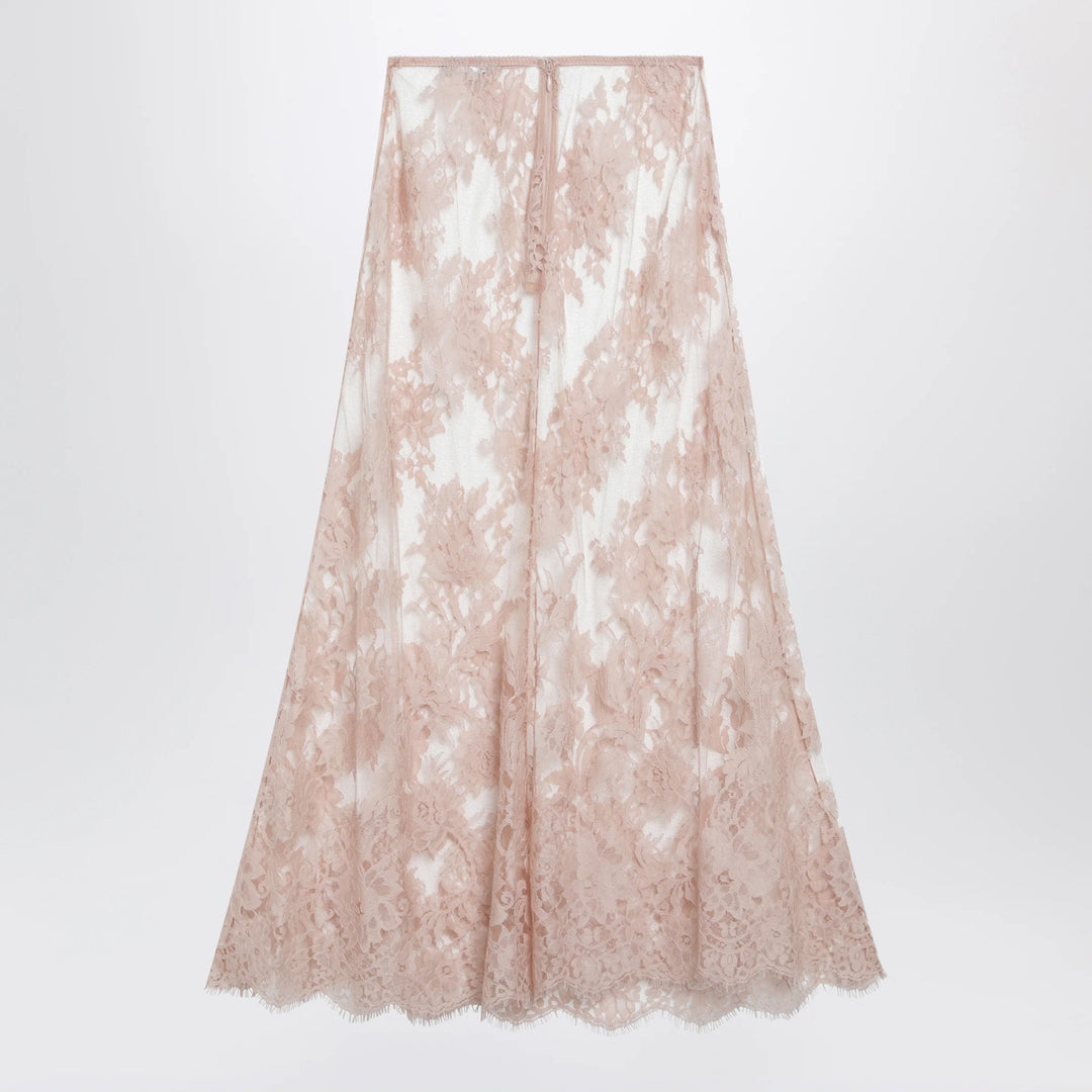 Dolce&amp;Gabbana - Chantilly lace midi skirt in pink