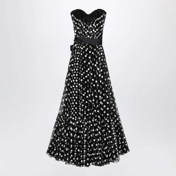 Dolce&amp;Gabbana - Long strapless polka dot tulle dress