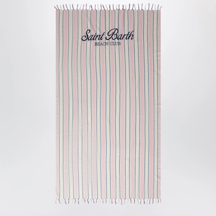 MC2 Saint Barth - Striped beach towel with logo embroidery