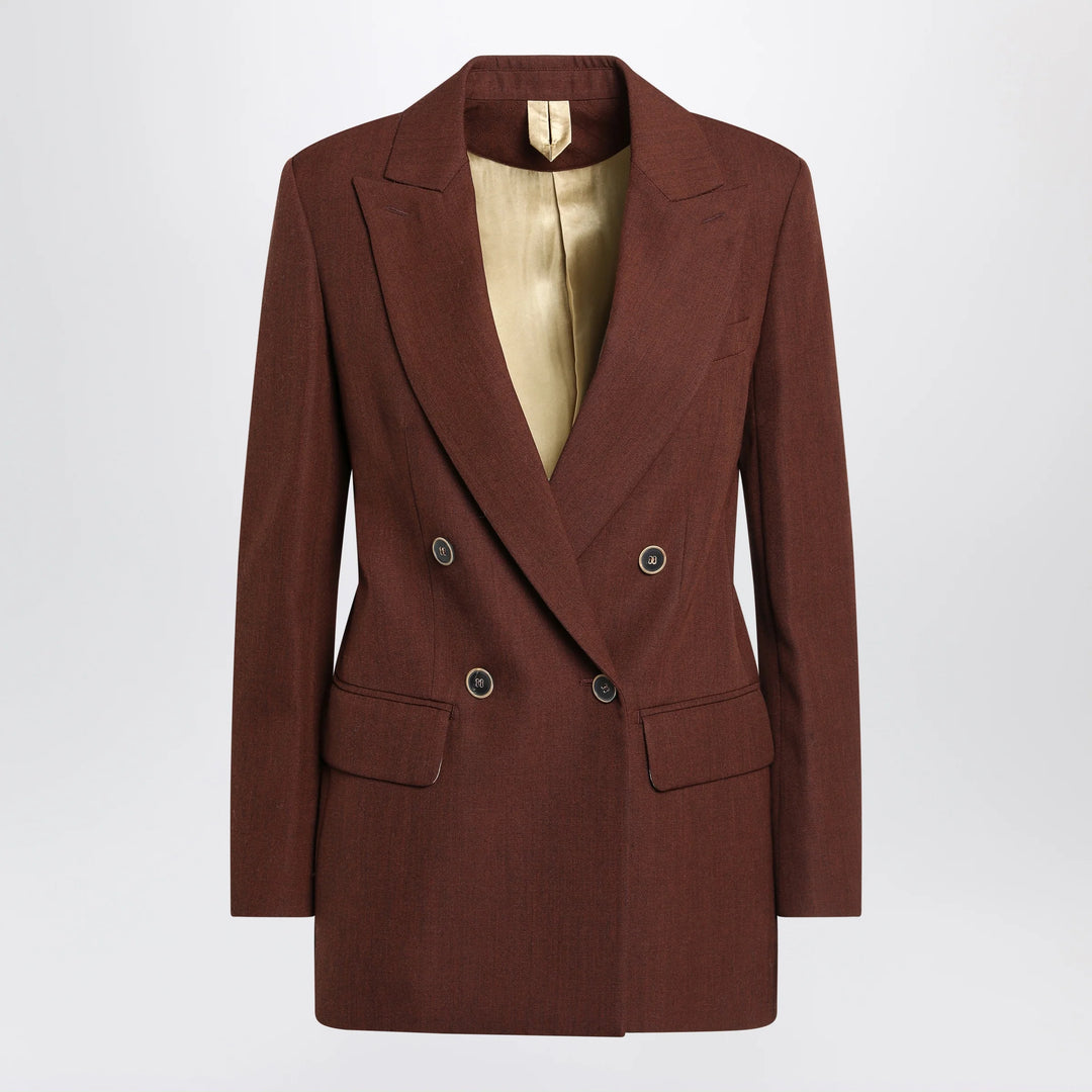 Max Mara - Earth-tone jacket in wool grain de poudre
