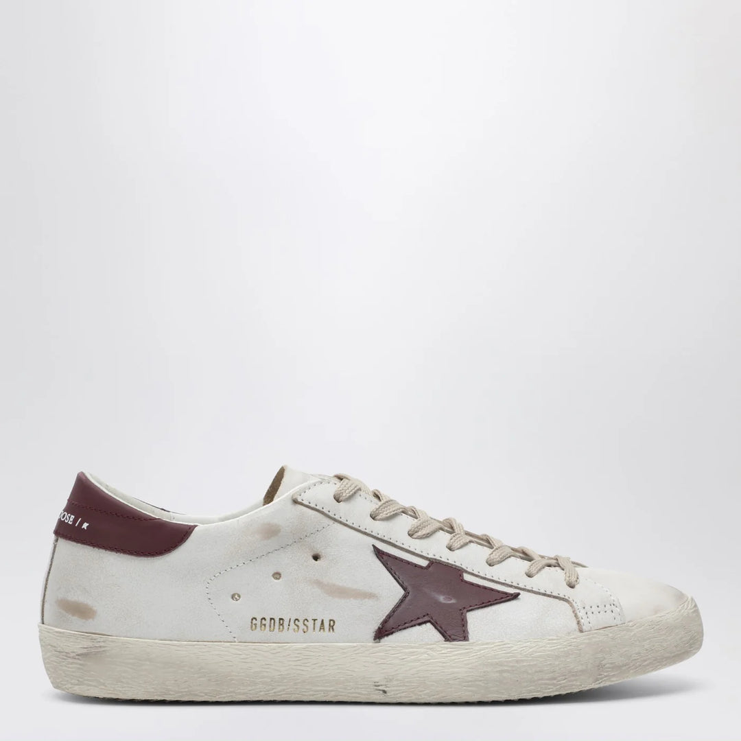 Golden Goose - Super-star Sneakers white/burgundy vintage effect