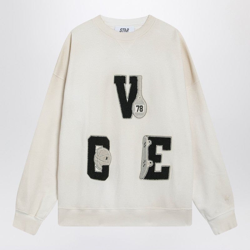 Shirts & Tops Golden Goose - White crewneck sweatshirt with patches - M Brand