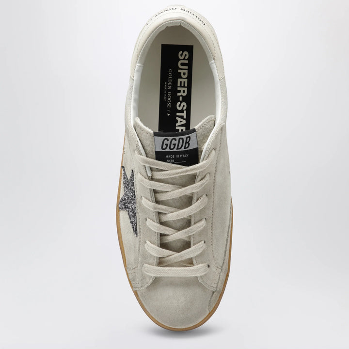 Golden Goose - Golden Goose Super-Star sneakers in pearl with glitter star