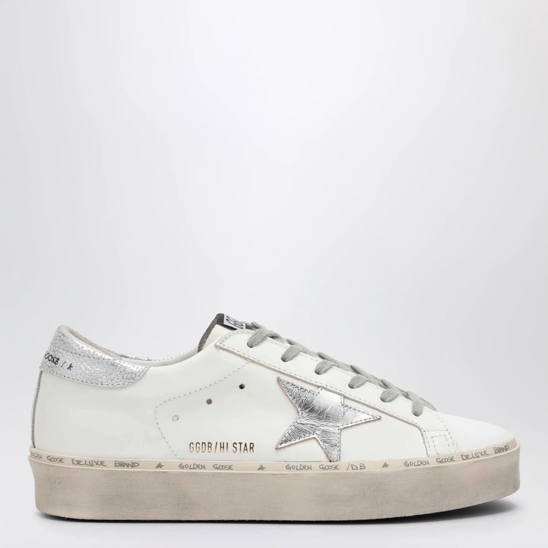 Golden Goose - White/silver Hi-Star Sneakers