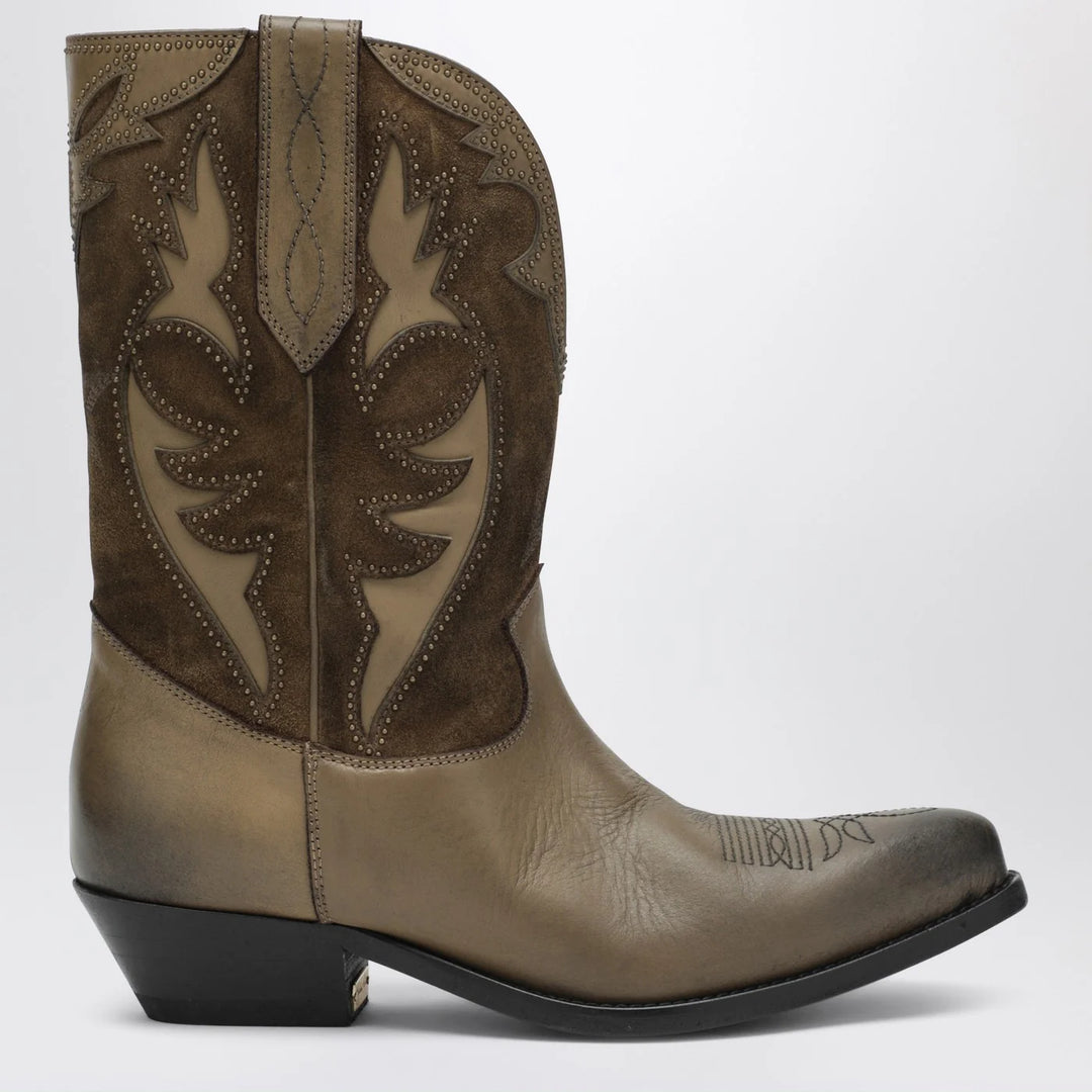 Golden Goose - Wish Star boots in khaki leather and suede
