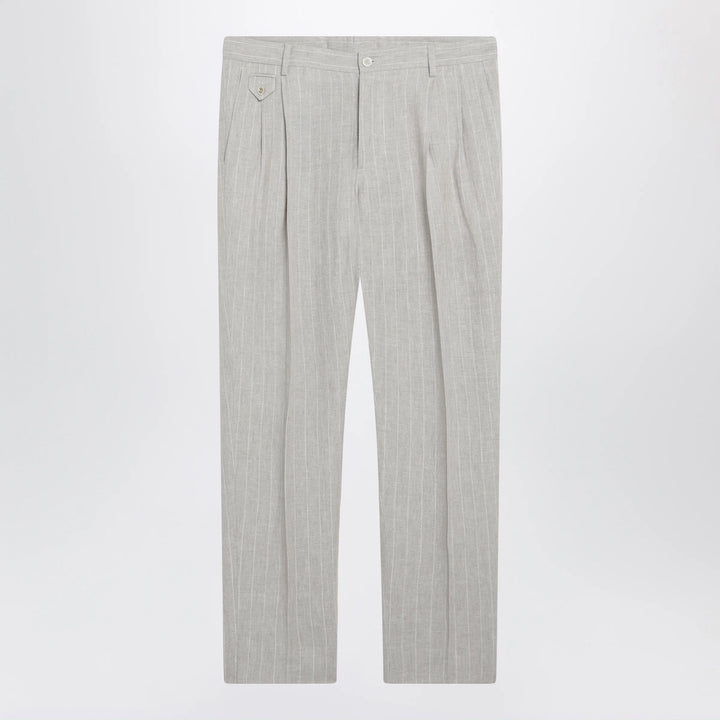 Dolce&amp;Gabbana - Pinstripe linen tailored trousers