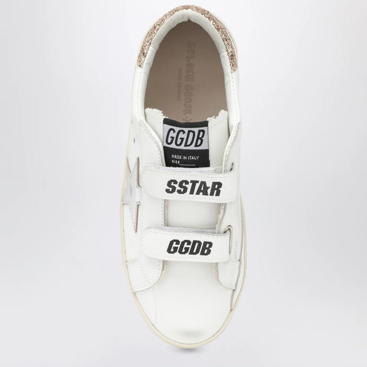 Golden Goose - Old School Sneakers in white with glitter star