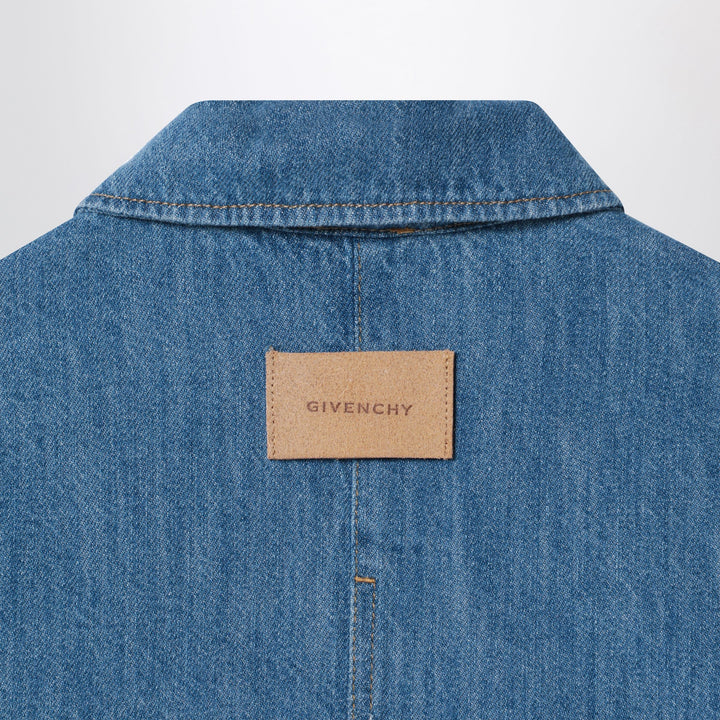 Givenchy - Blue denim shirt with logo embroidery