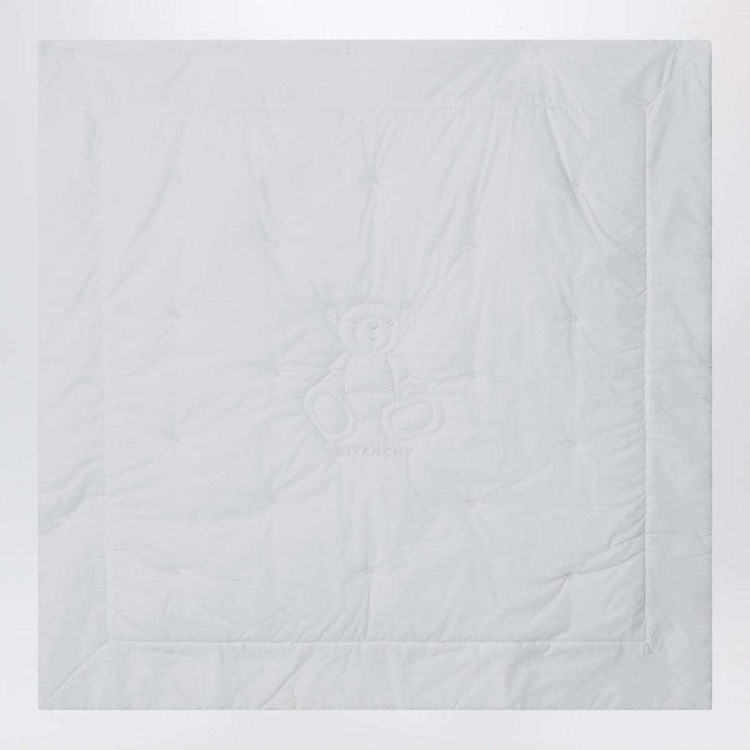 Givenchy - White blanket with teddy bear embroidery