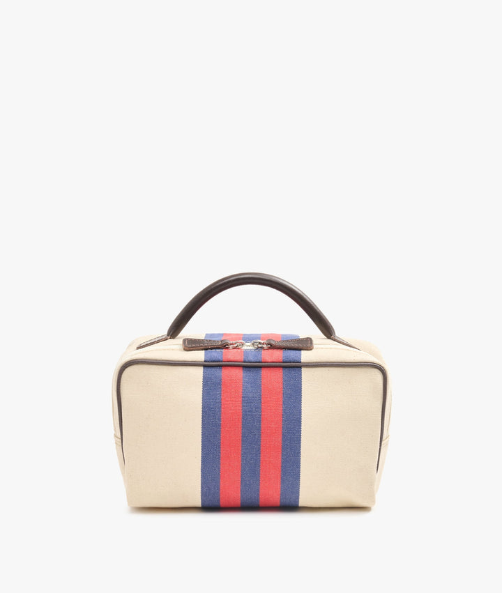 My Style Bags Berkeley Rugby Toiletry Travel Bag Cream Red/Blue Stripes For Men