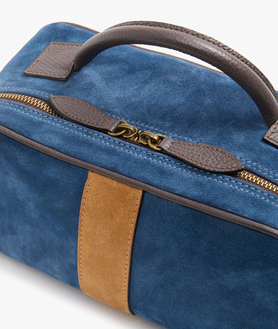 My Style Bags Berkeley Twin Deluxe Toiletry Travel Bag in Blue/Light Brown Stripe for Men