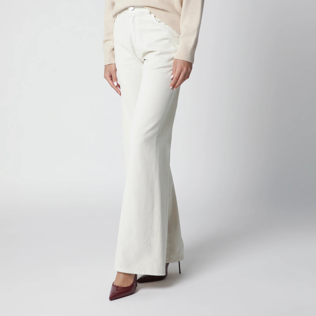 HAIKURE - Velvet cotton trousers in snow