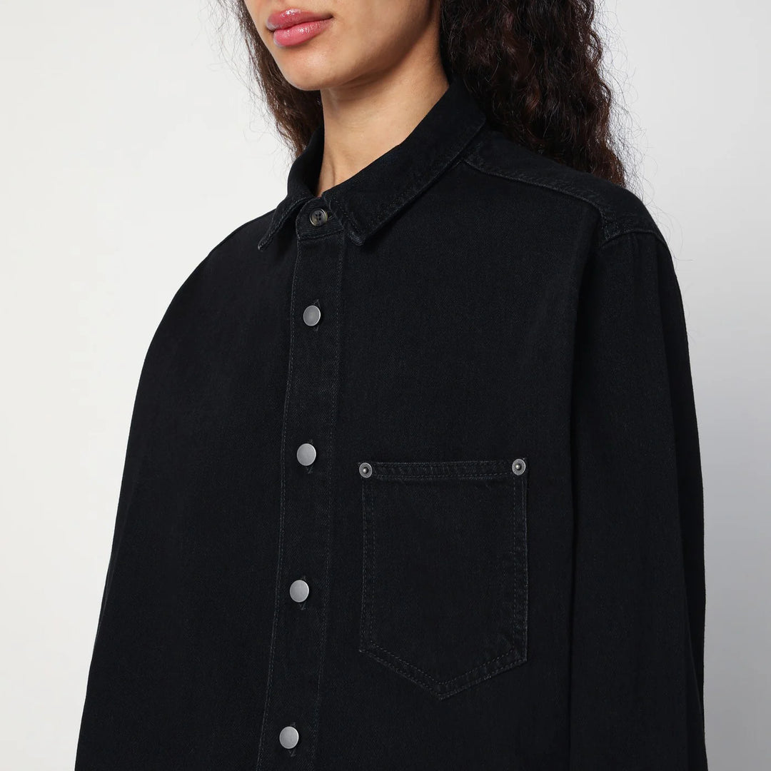 HAIKURE - Washed black Tamu mini dress in denim