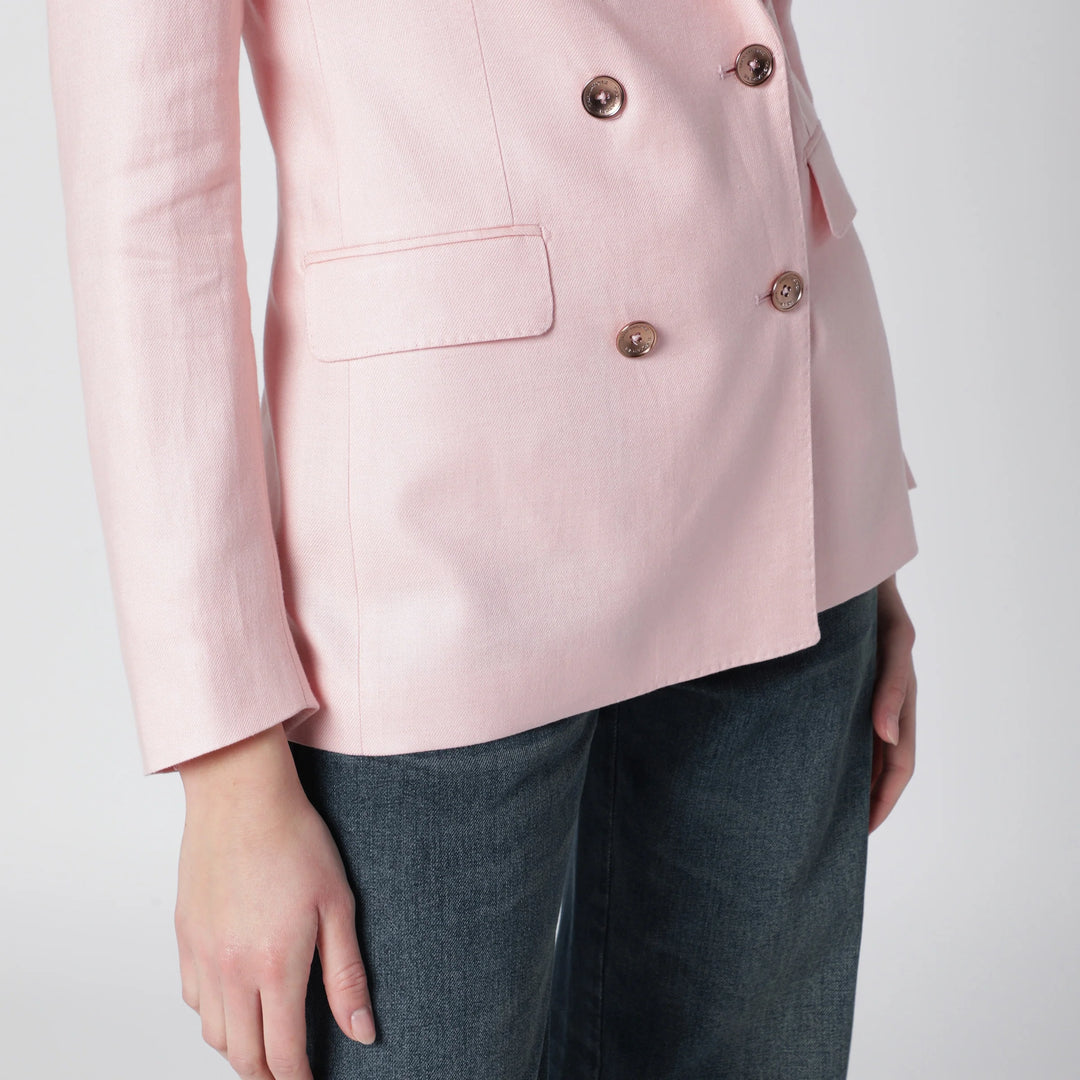 Tagliatore - Pink double-breasted linen jacket